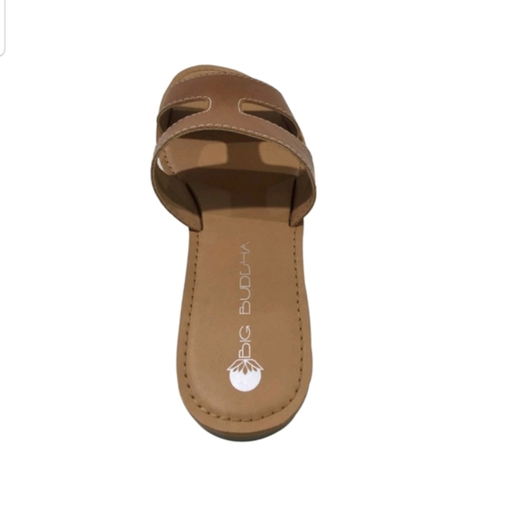 Big Buddha H flats sandal Tan faux leather 8 9 - Picture 3 of 5